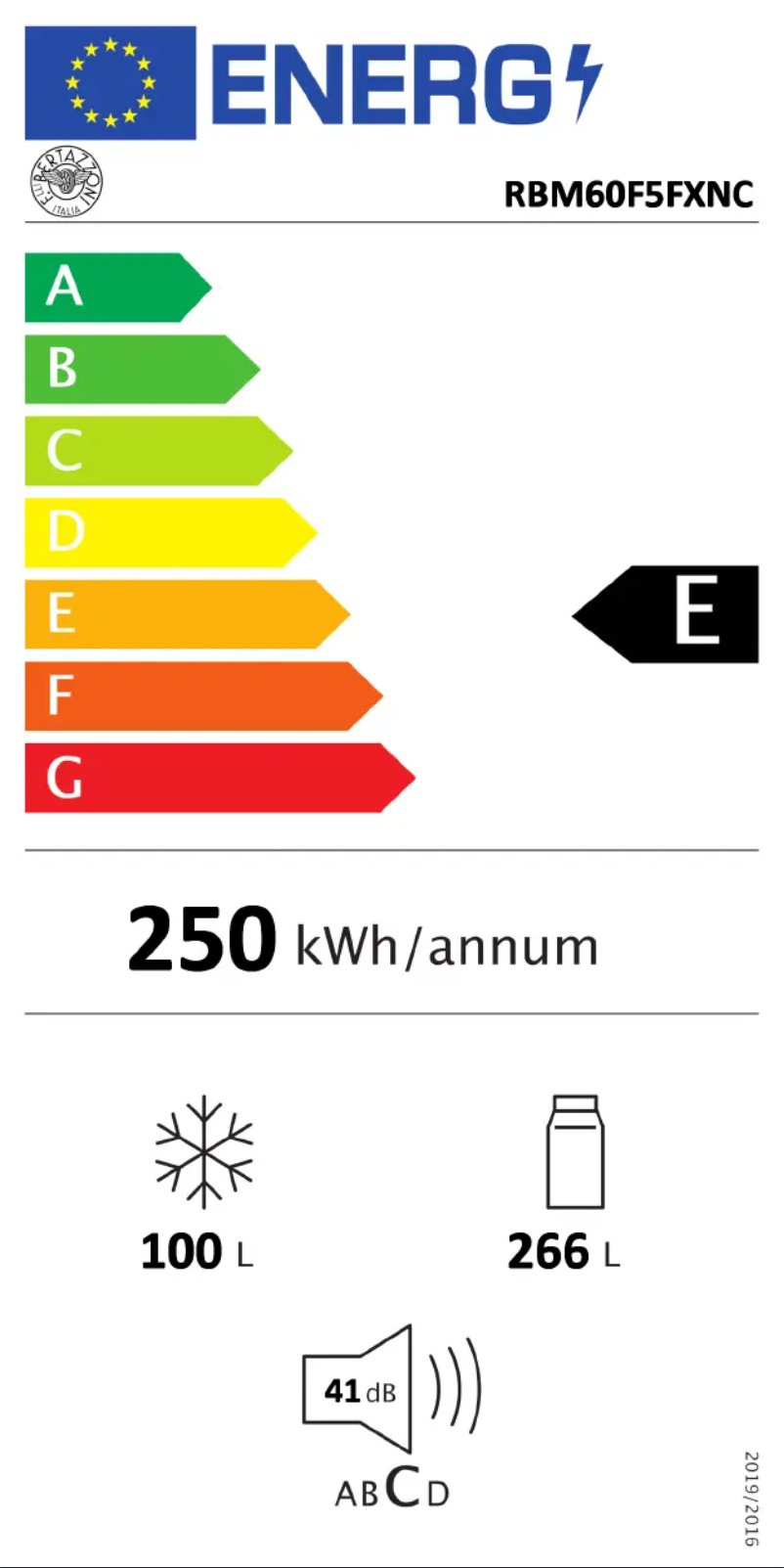 Page n°1 - Label énergétique Bertazzoni RBM60F5FXNC