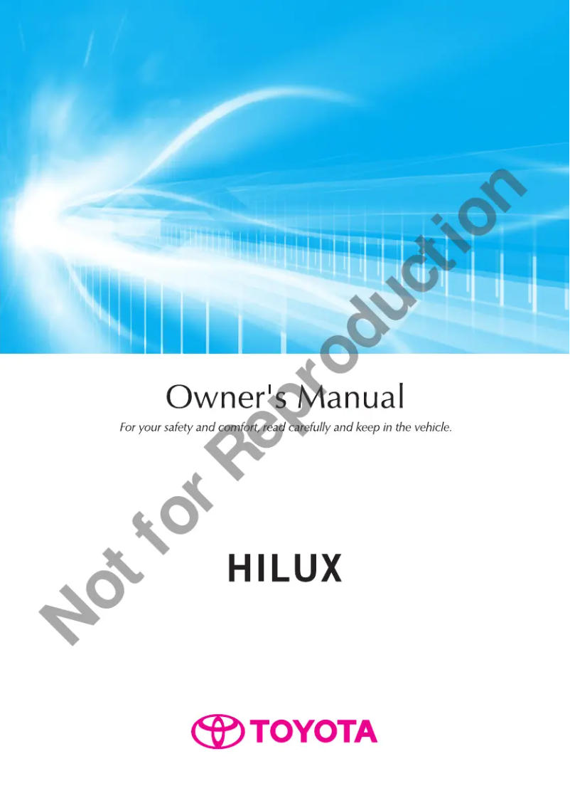 Image de la première page du manuel de l'appareil Hilux (2015)