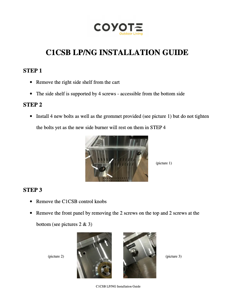 Page n°1 - Guide de démarrage rapide Coyote C1CSBNG