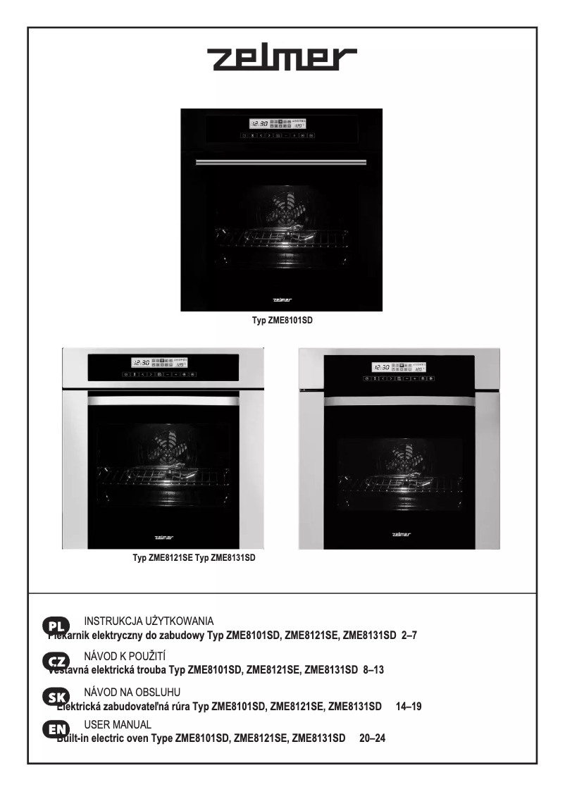 Page 1 de la notice Manuel utilisateur Zelmer ZME8131SD