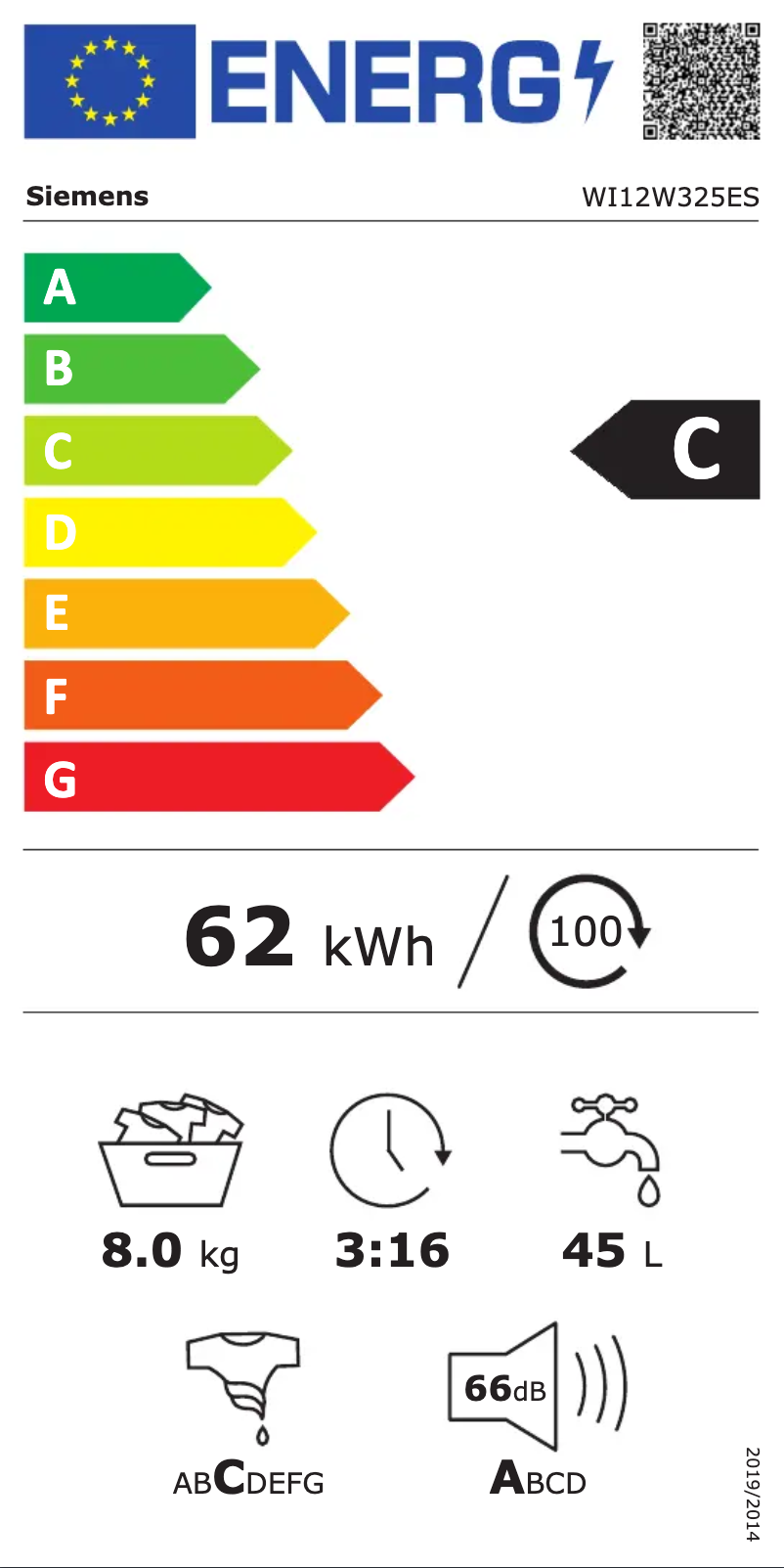 Image de la première page du manuel de l'appareil WI12W325ES
