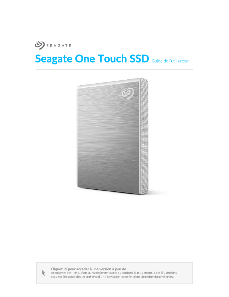 Image de la première page du manuel de l'appareil One Touch SSD