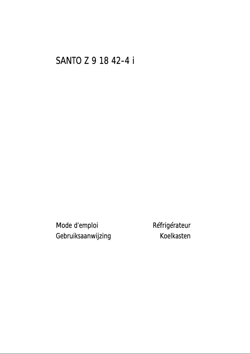 Page n°1 - Manuel utilisateur AEG-Electrolux Santo Z 91842-4I