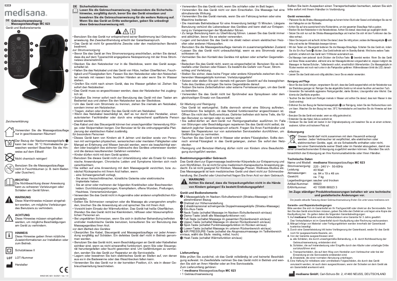 Página 1 del manual Manual de usuario Medisana MC 823