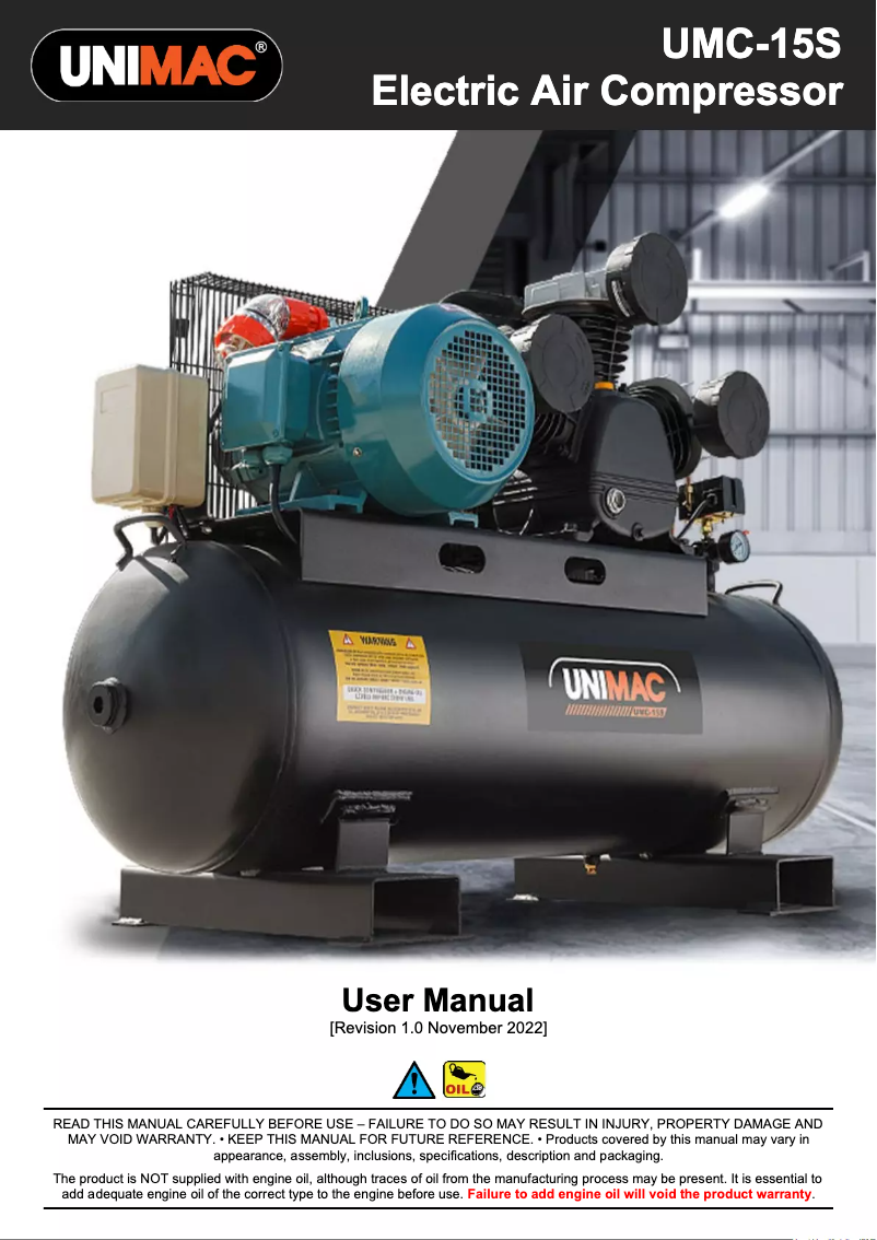 Image de la première page du manuel de l'appareil UMVC-15S