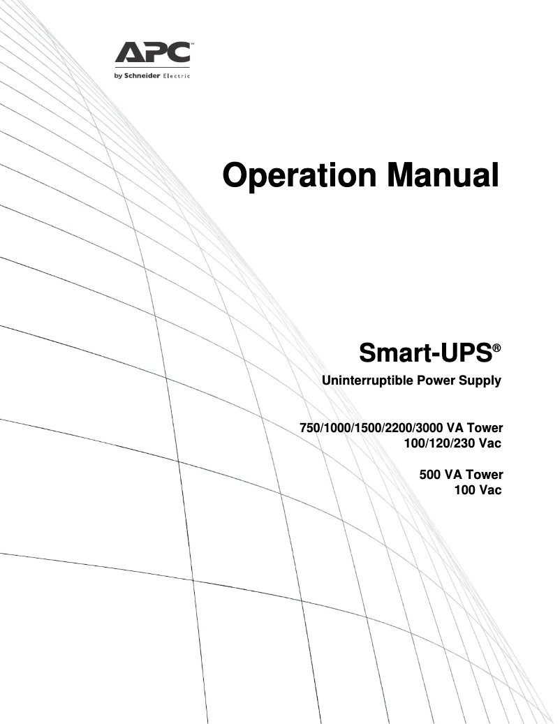 Page 1 de la notice Manuel utilisateur APC Smart 750VA