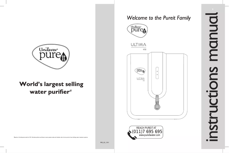 Page n°1 - Manuel utilisateur Pureit Ultima