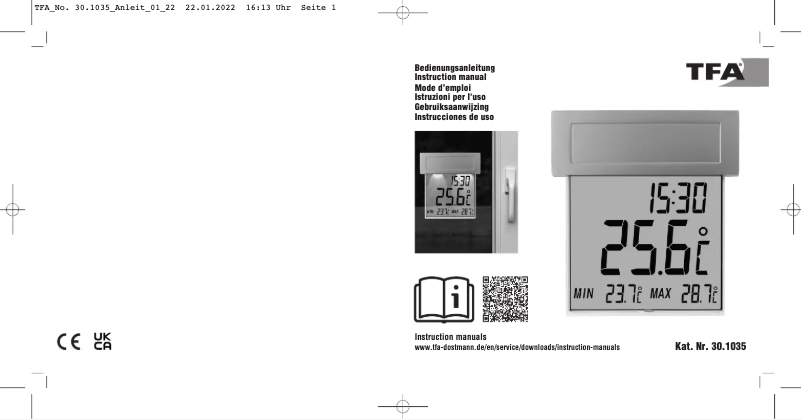 Page n°1 - Manuel utilisateur TFA Vision Solar 30.1035