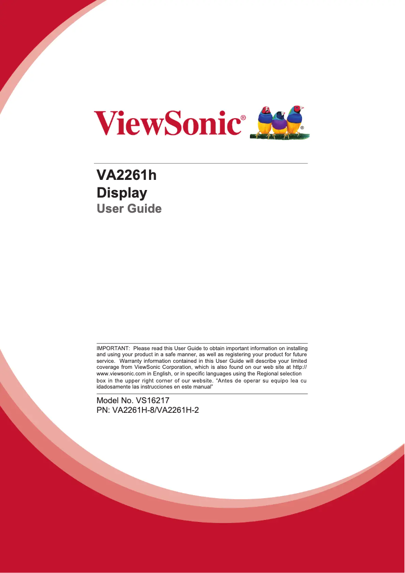 Page n°1 - Manuel utilisateur Viewsonic VA2261H-8
