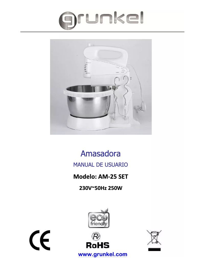 Image de la première page du manuel de l'appareil AM-25SET