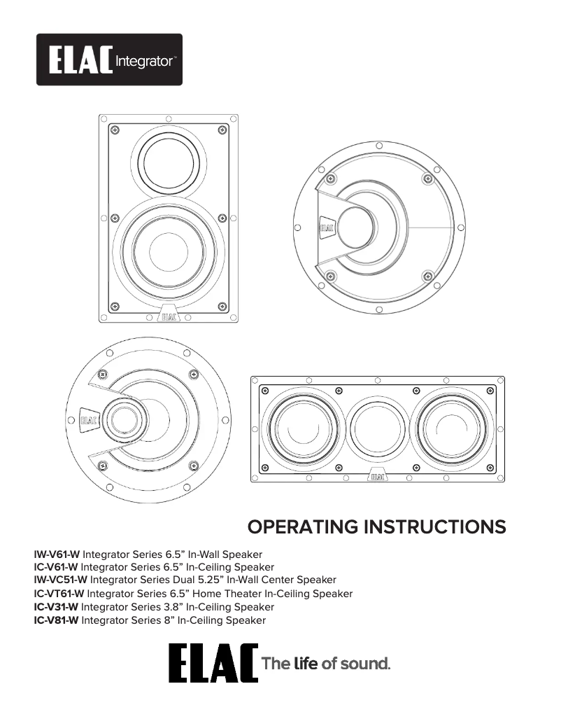 Page n°1 - Fiche technique ELAC Vertex IC-VT61-W