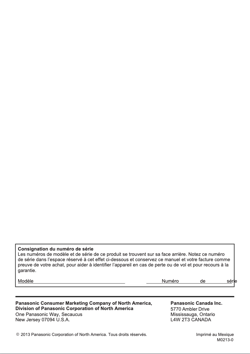 Page 1 de la notice Manuel utilisateur Panasonic Viera TC-L50E60