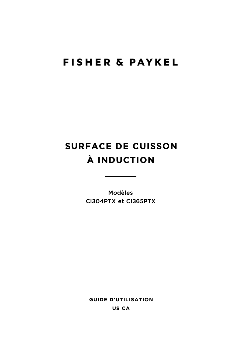 Page 1 de la notice Manuel utilisateur Fisher & Paykel CI365PTX4