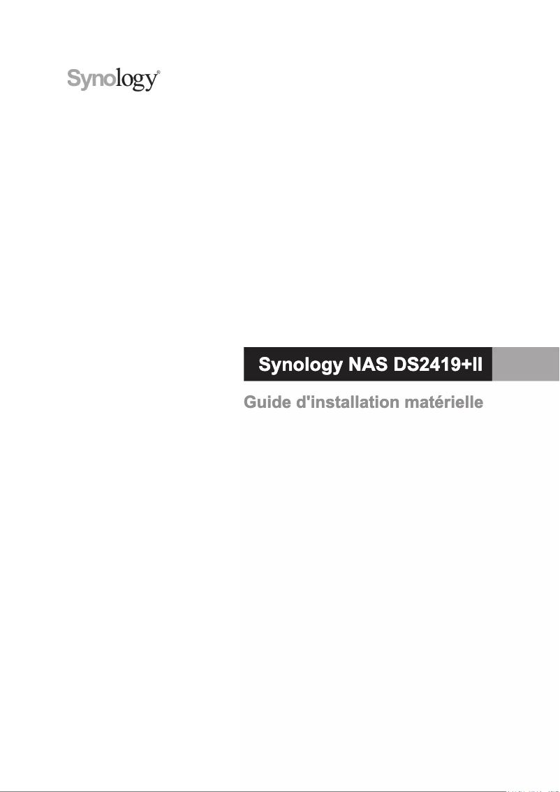Page 1 de la notice Manuel utilisateur Synology DiskStation DS2419+II