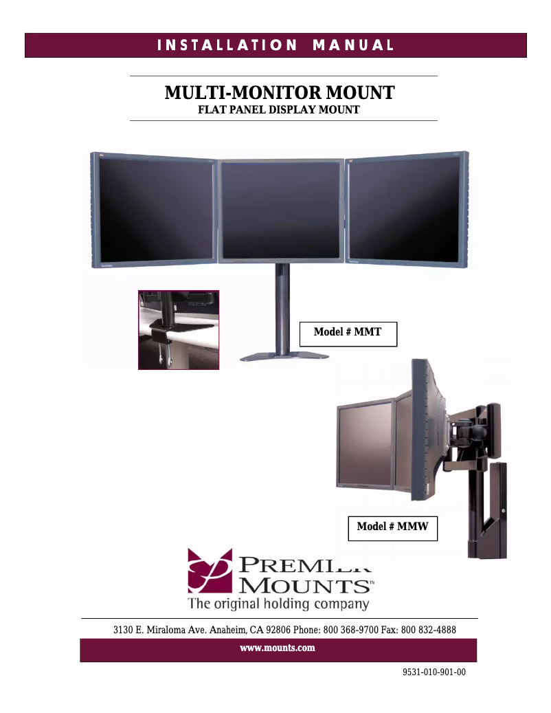 Page n°1 - Manuel utilisateur Premier Mounts MMA