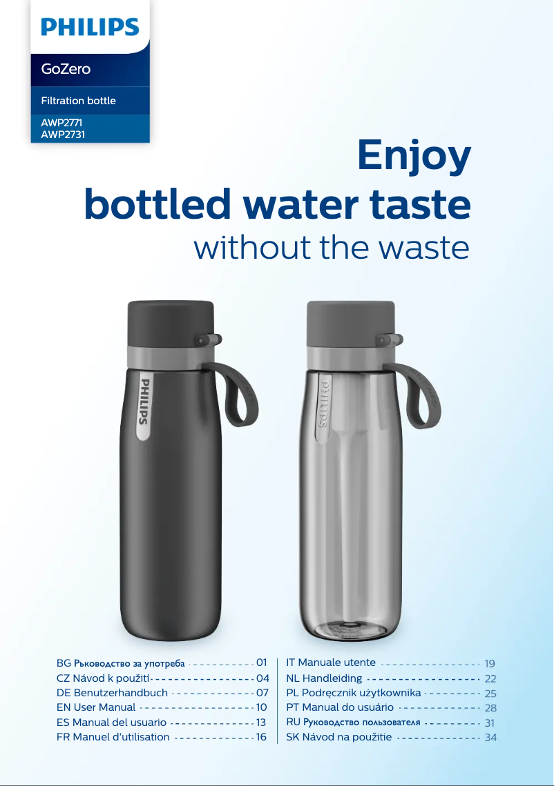 Image de la première page du manuel de l'appareil GoZero AWP2771