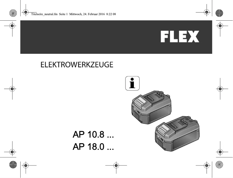 Page n°1 - Manuel utilisateur Flex AP10.8/4.0