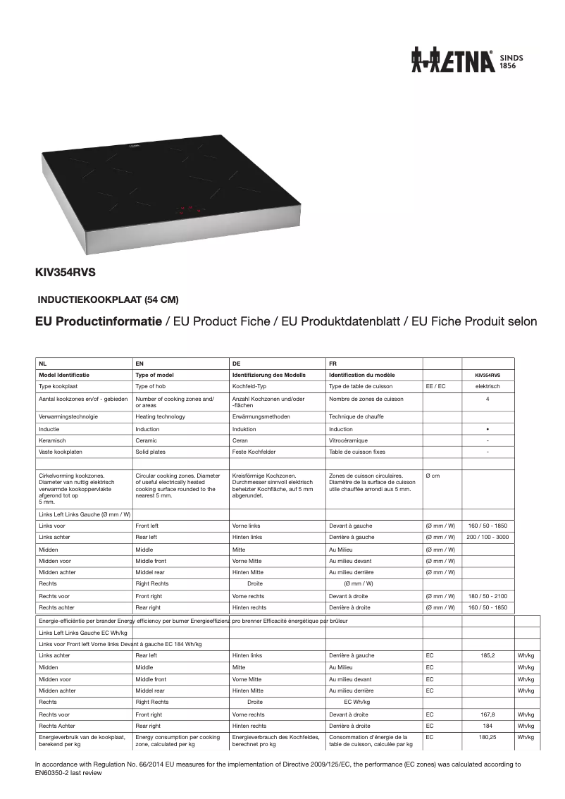 Image de la première page du manuel de l'appareil KIV354RVS