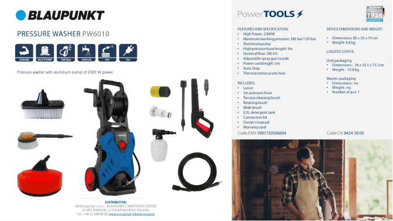 Página 1 del manual Ficha técnica Blaupunkt PW6010