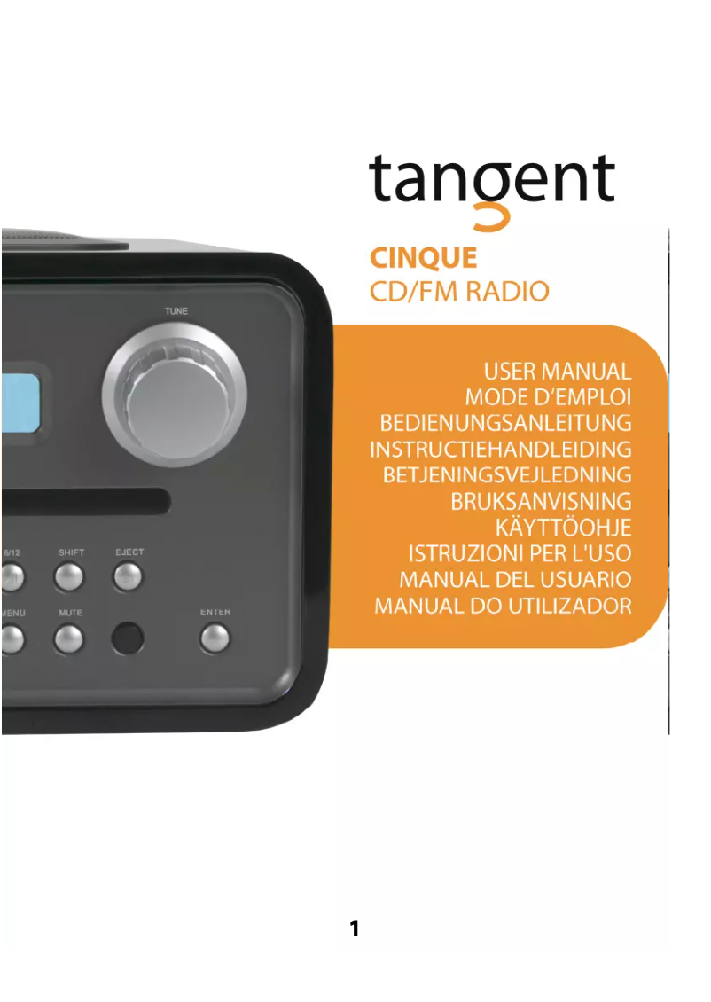 Página 1 del manual Manual de usuario Tangent Cinque DAB