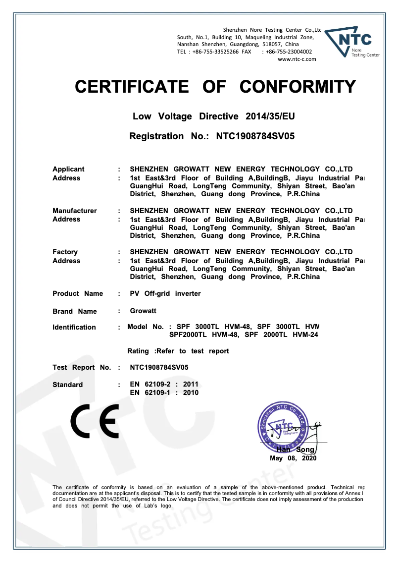 Page n°1 - Guide d'installation Growatt SPF 3000TL HVM-24