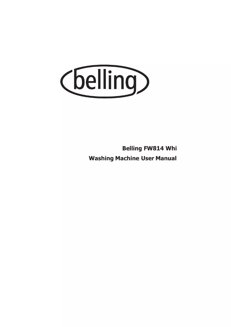 Page 1 de la notice Manuel utilisateur Belling FW814