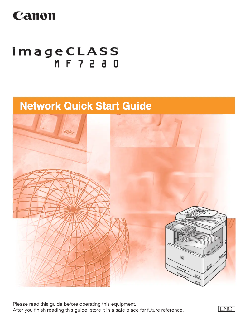 Image de la première page du manuel de l'appareil imageCLASS MF7280