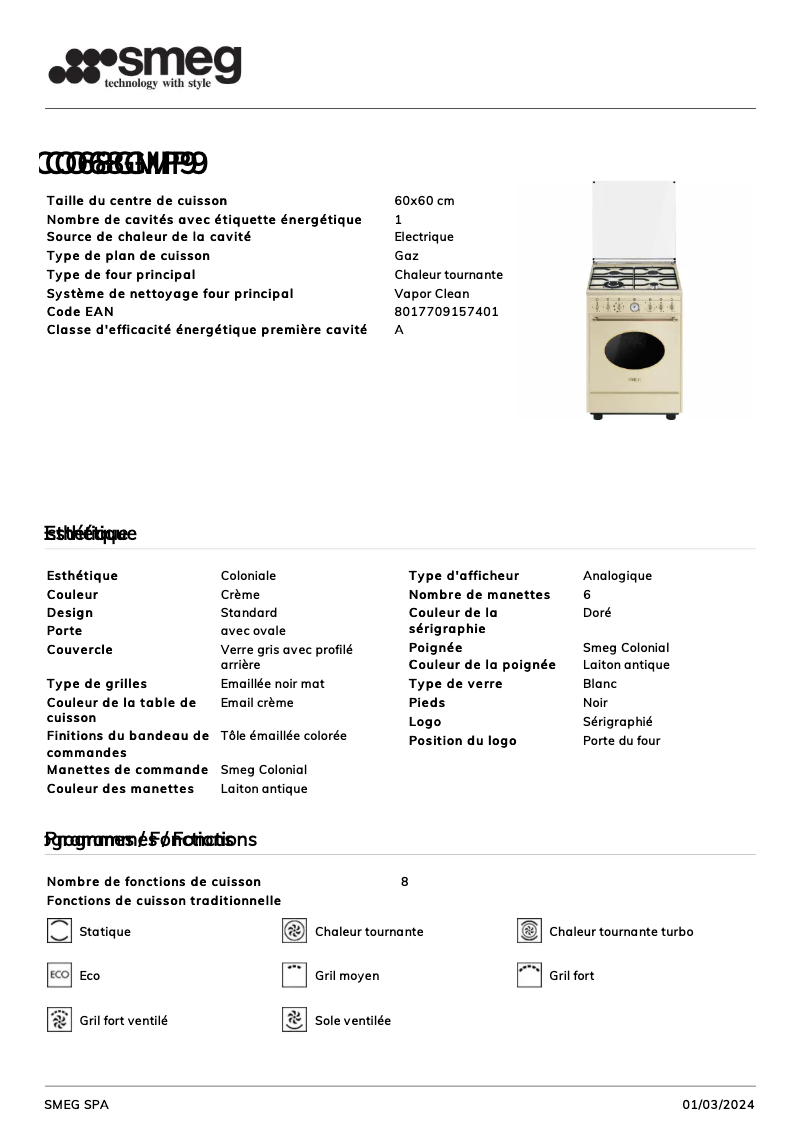 Image de la première page du manuel de l'appareil CO68GMP9