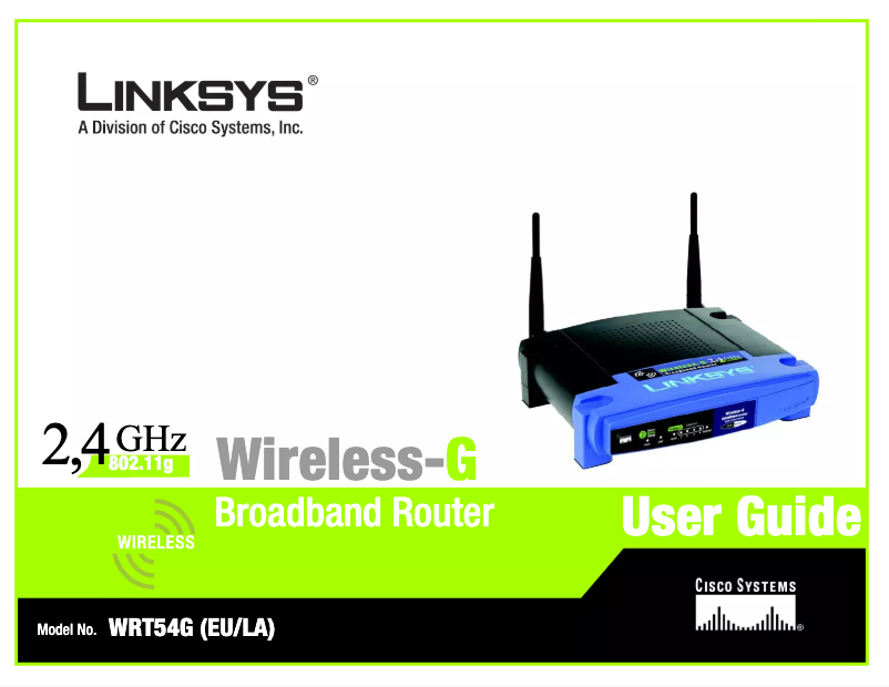 Page 1 de la notice Manuel utilisateur Linksys WRT54G