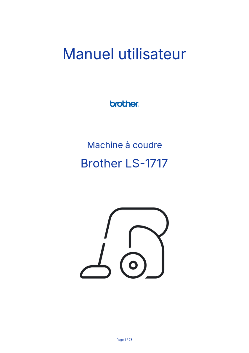 Page n°1 - Manuel utilisateur Brother LS-1717