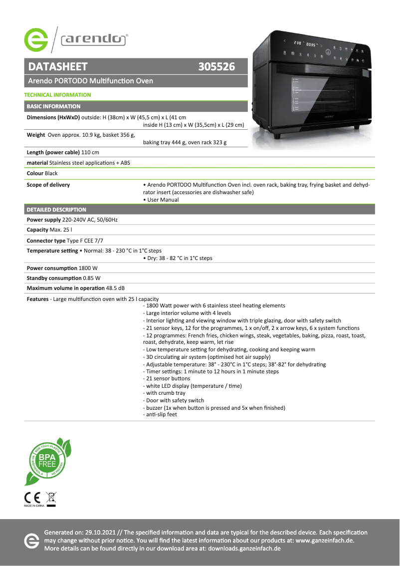 Image de la première page du manuel de l'appareil Portodo 305526