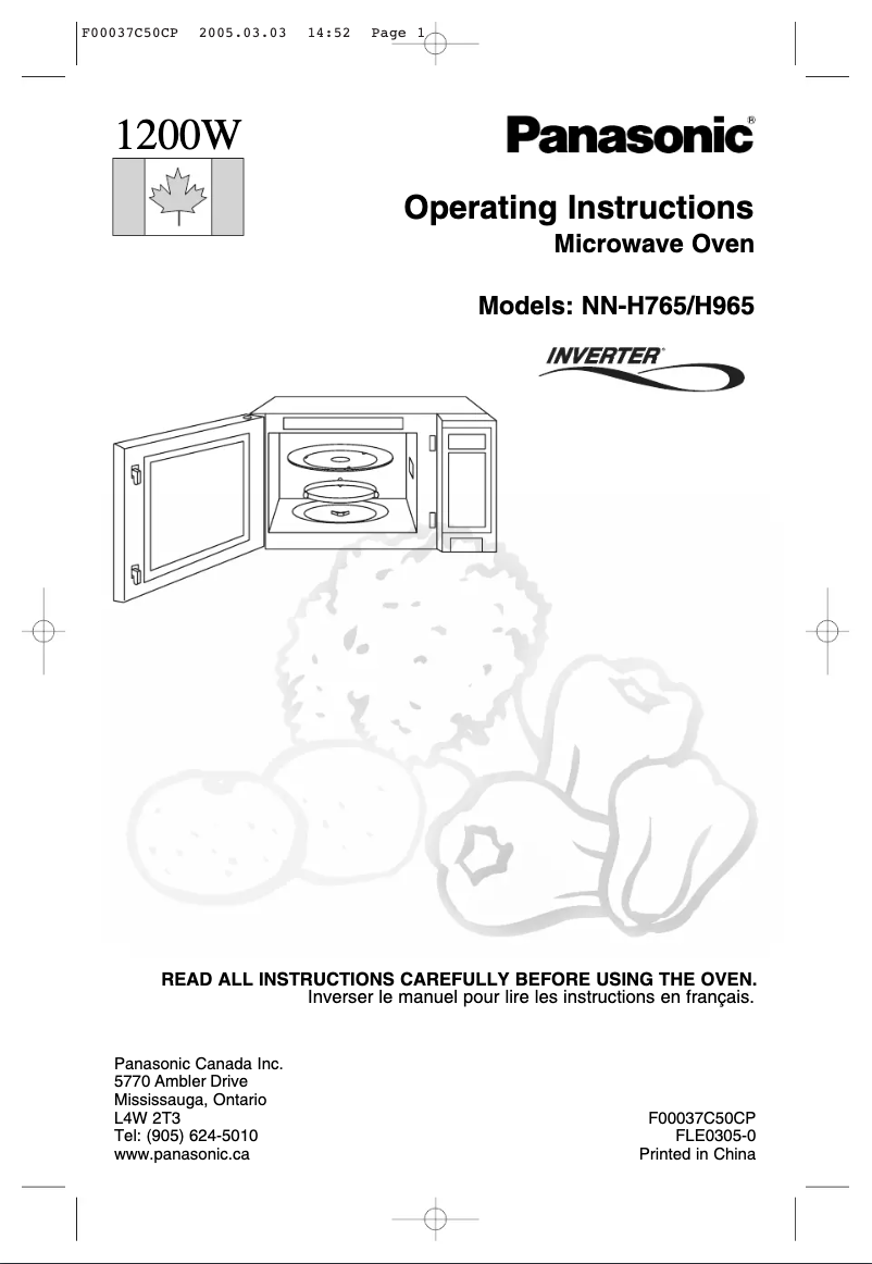 Página 1 del manual Manual de usuario Panasonic NN-H965