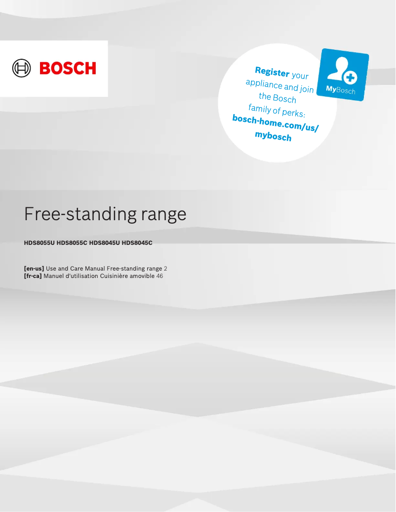 Page 1 de la notice Manuel utilisateur Bosch HDS8055C