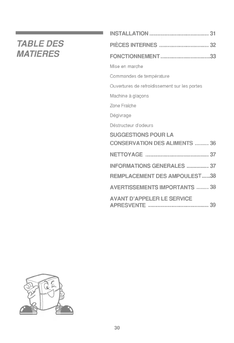 Page n°1 - Manuel utilisateur LG GR-S552QTCW