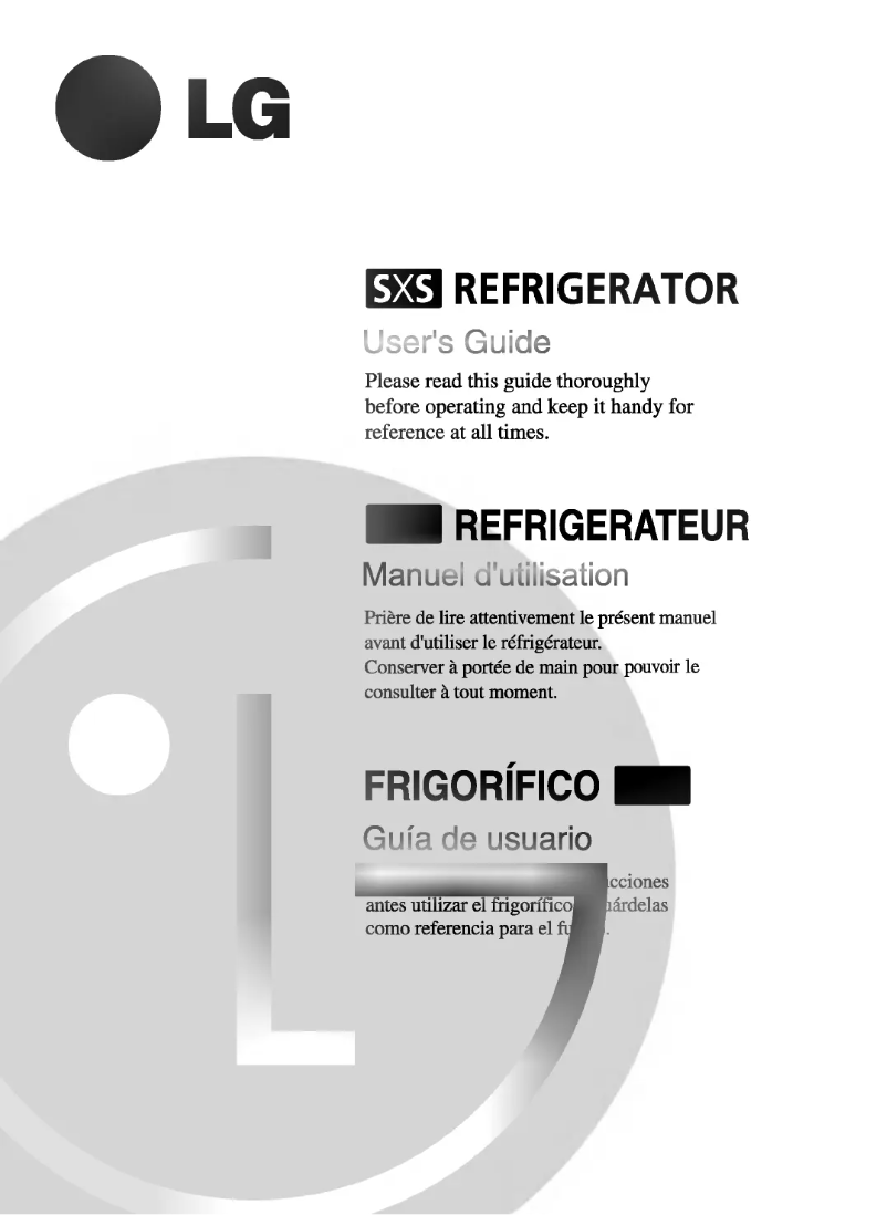 Page 1 de la notice Manuel utilisateur LG GR-B197GVC