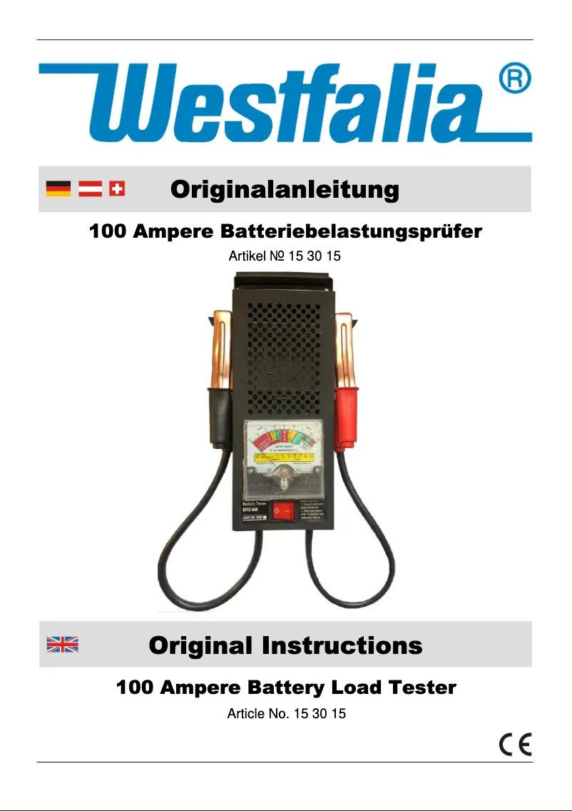 Page 1 de la notice Manuel utilisateur Westfalia 153015