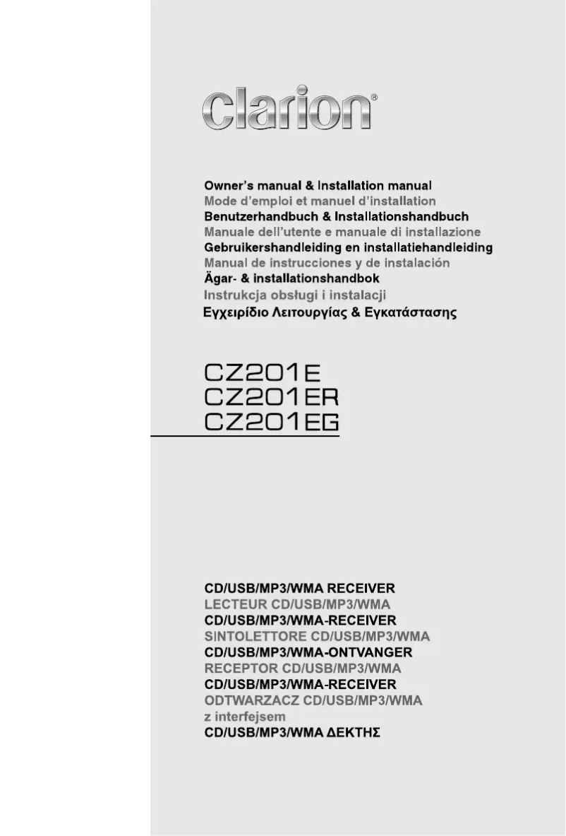 Page 1 de la notice Manuel utilisateur Clarion CZ201E