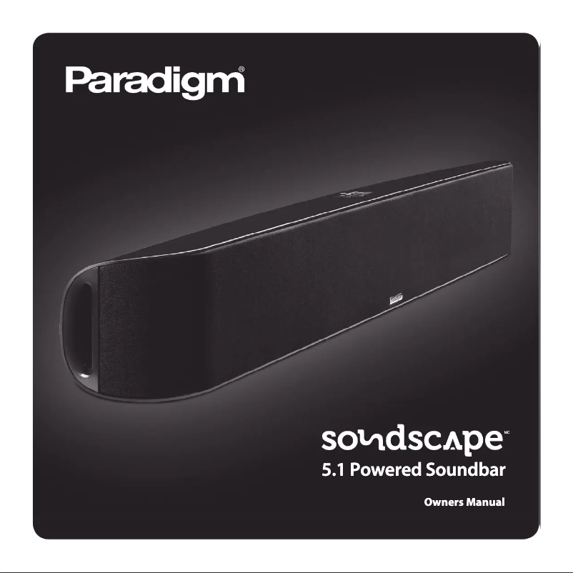 Page 1 de la notice Mode d'emploi Paradigm Soundscape