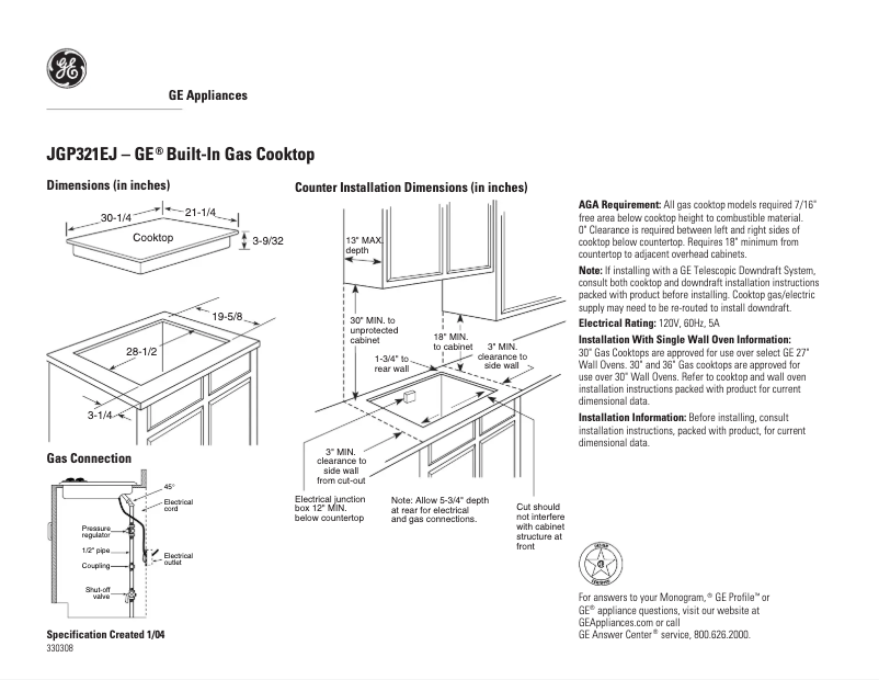 Image de la première page du manuel de l'appareil JGP321EJBL