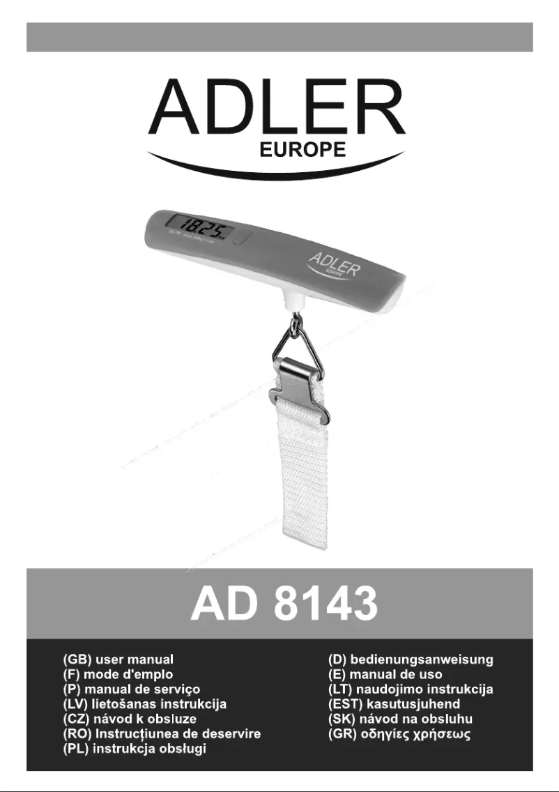 Page 1 of the manual User Manual Adler AD 8143