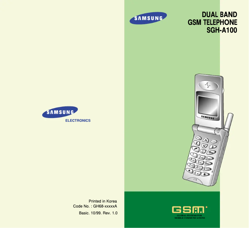 Page 1 de la notice Manuel utilisateur Samsung SGH-A100
