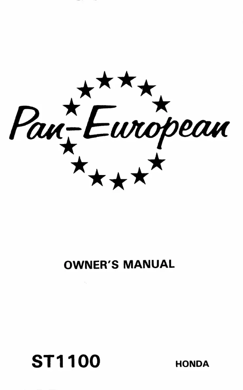Image de la première page du manuel de l'appareil Pan-European ST1100 (1996)
