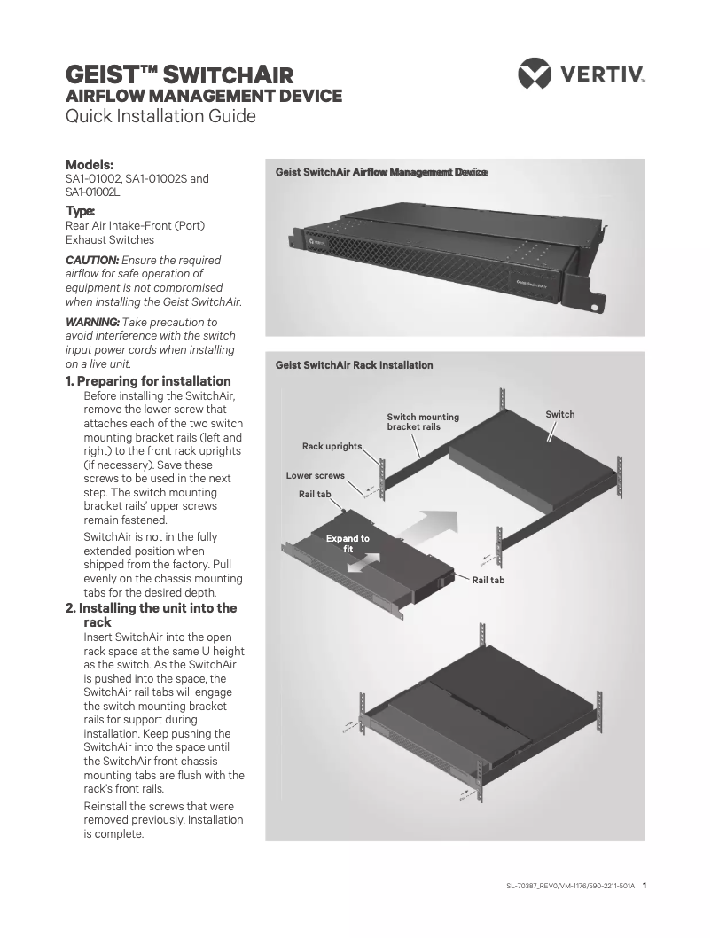 Page n°1 - Manuel utilisateur Emerson SA1-01002