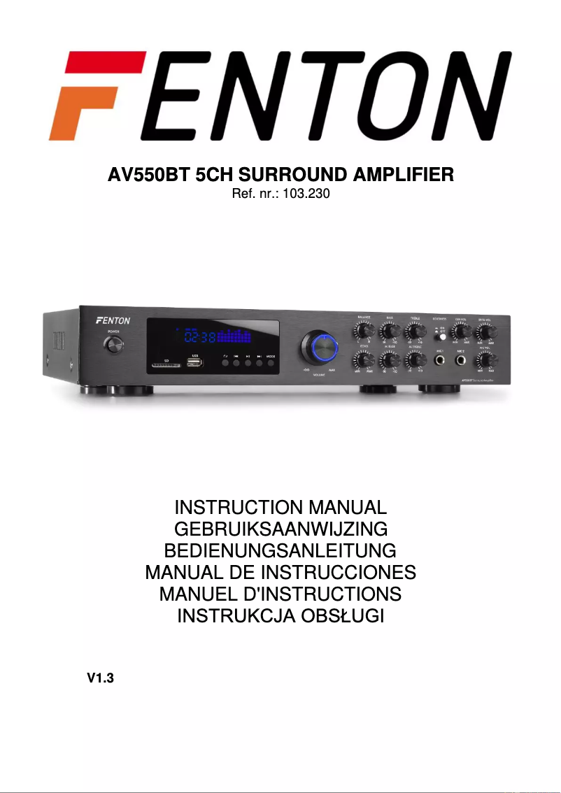 Page n°1 - Manuel utilisateur Fenton AV550BT