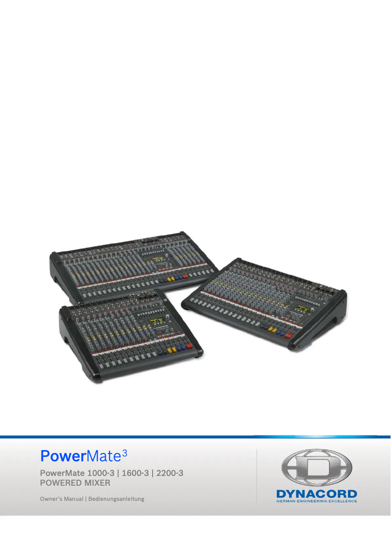 Page n°1 - Manuel utilisateur Dynacord Powermate 1000-3