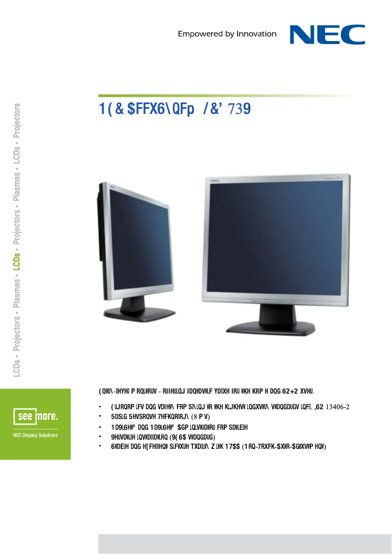 Imagen de la primera página del manual del dispositivo AccuSync LCD73V