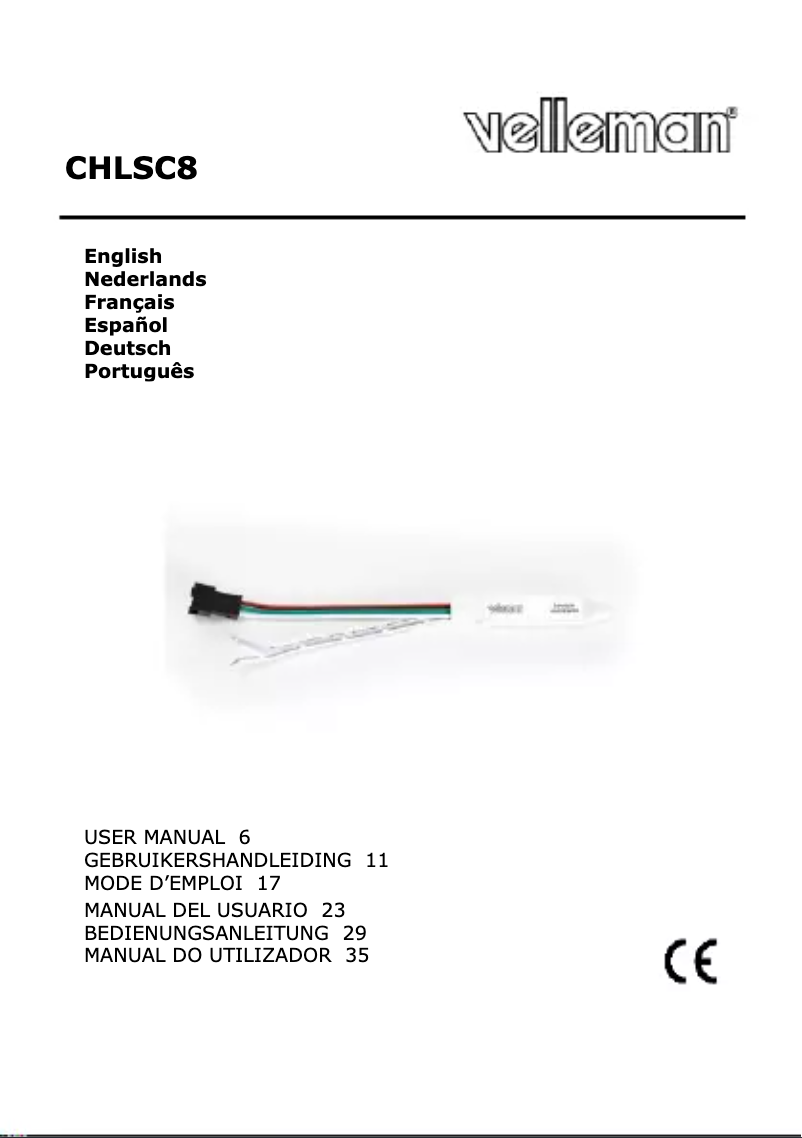 Page 1 de la notice Manuel utilisateur Velleman CHLSC8
