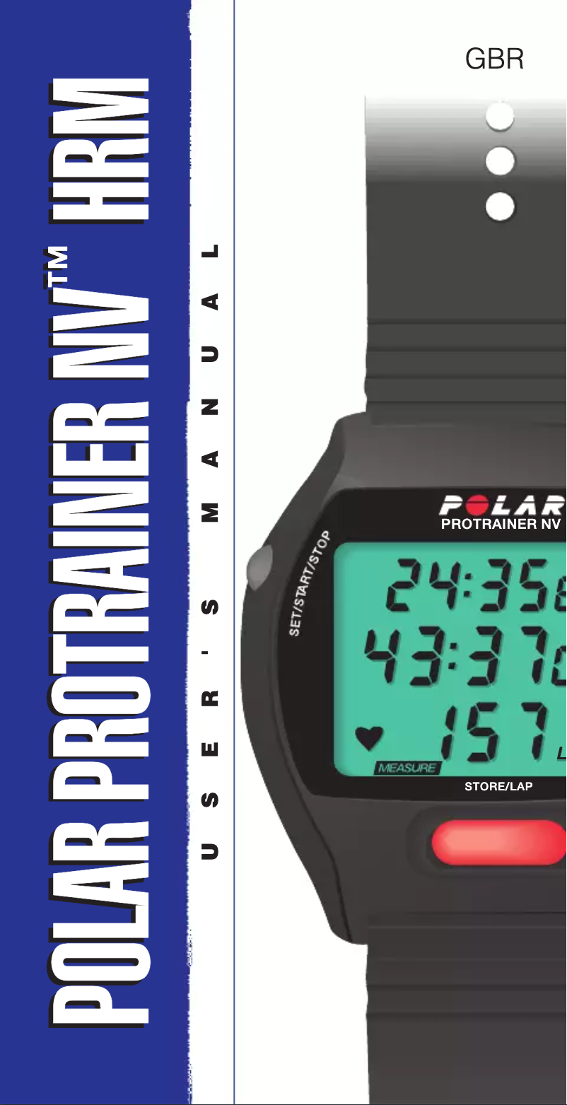 Page n°1 - Manuel utilisateur Polar Protrainer NV