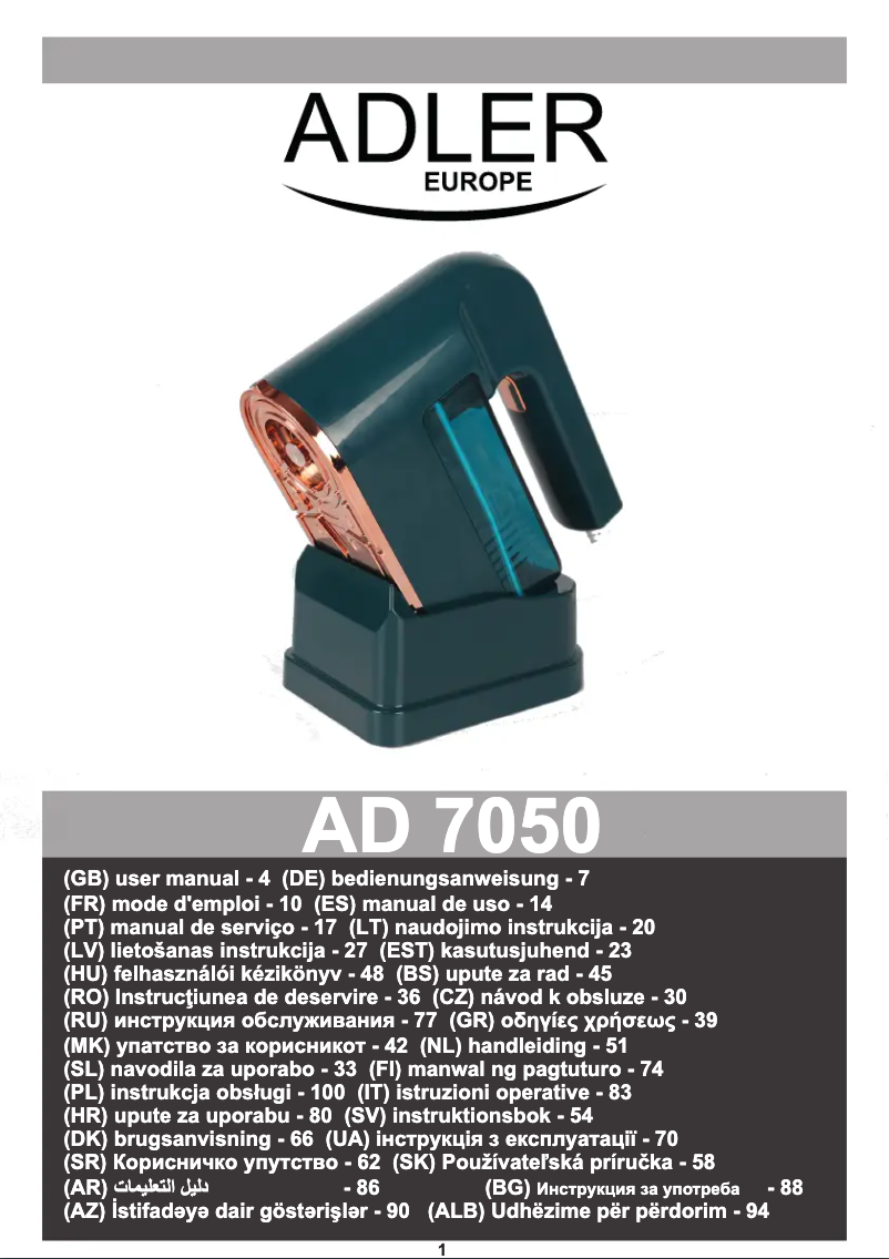 Página 1 del manual Manual de usuario Adler AD 7050