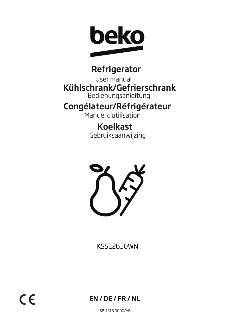 Image de la première page du manuel de l'appareil KSSE2630WN